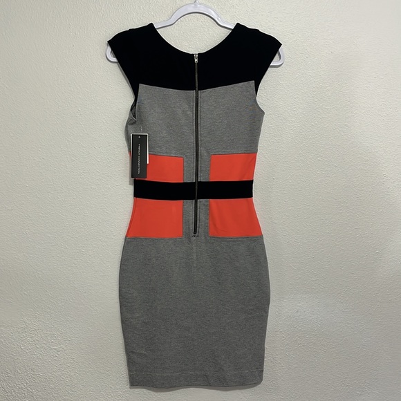 French Connection gray, black, and pink body con dress size 6 - Picture 5 of 11